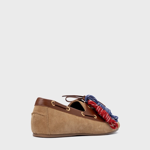 Loafer Dockside Carrano + A.mar Couro Suede Bege Almond
