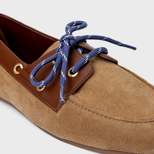 Loafer Dockside Carrano + A.mar Couro Suede Bege Almond
