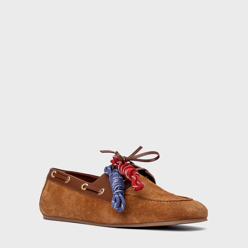 Loafer Dockside Carrano + A.mar Couro Suede Marrom Saddle