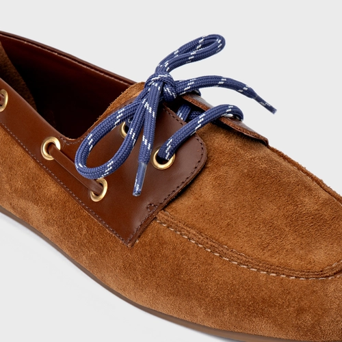 Loafer Dockside Carrano + A.mar Couro Suede Marrom Saddle