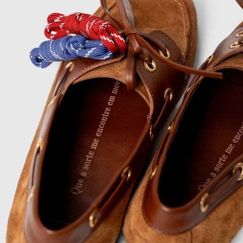 Loafer Dockside Carrano + A.mar Couro Suede Marrom Saddle