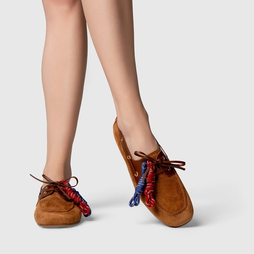 Loafer Dockside Carrano + A.mar Couro Suede Marrom Saddle