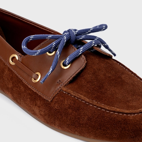 Loafer Dockside Carrano + A.mar Couro Suede Marrom Walnut
