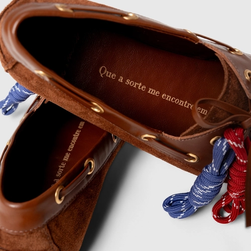 Loafer Dockside Carrano + A.mar Couro Suede Marrom Walnut
