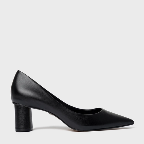 Scarpin Felícia Salto Oval Couro Perfect Preto