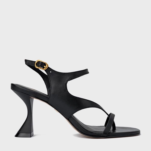 Sandália Artistic Salto Sculpt Couro Preto