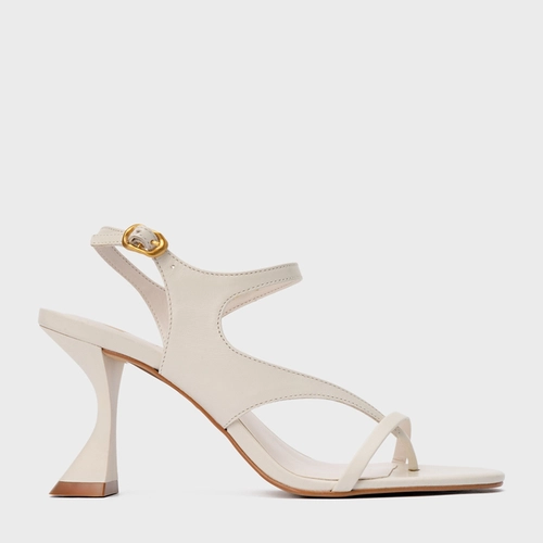 Sandália Artistic Salto Sculpt Couro Off White Vanilla