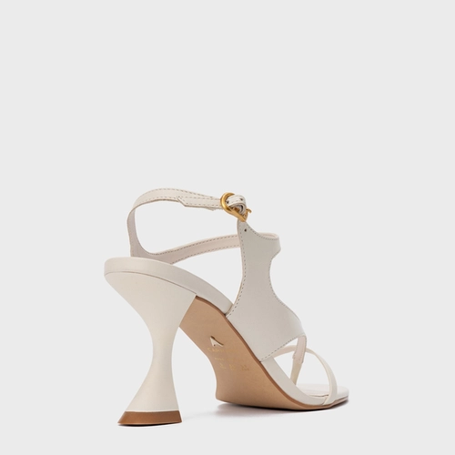 Sandália Artistic Salto Sculpt Couro Off White Vanilla