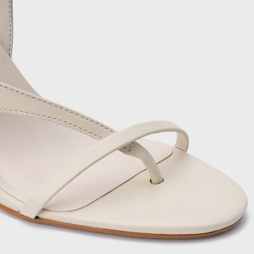 Sandália Artistic Salto Sculpt Couro Off White Vanilla