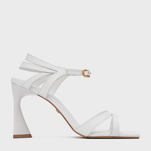 Sandália Signature Salto Allure Couro Branco Blanc