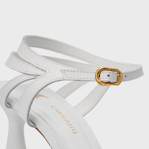 Sandália Signature Salto Allure Couro Branco Blanc