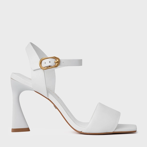 Sandália Everyday Salto Allure Couro Branco Blanc