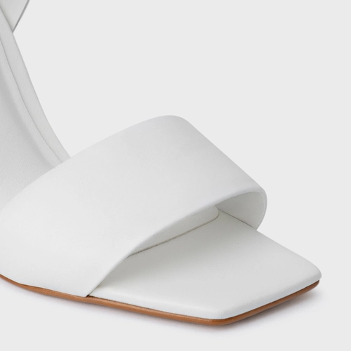 Sandália Everyday Salto Allure Couro Branco Blanc