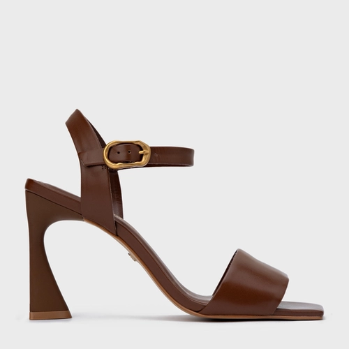 Sandália Everyday Salto Allure Couro Marrom Walnut