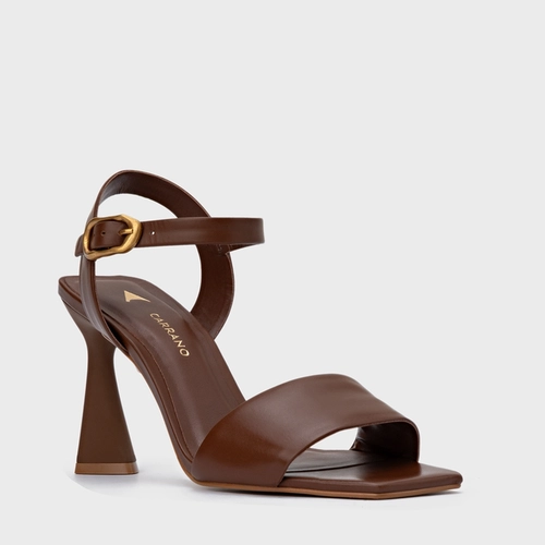 Sandália Everyday Salto Allure Couro Marrom Walnut