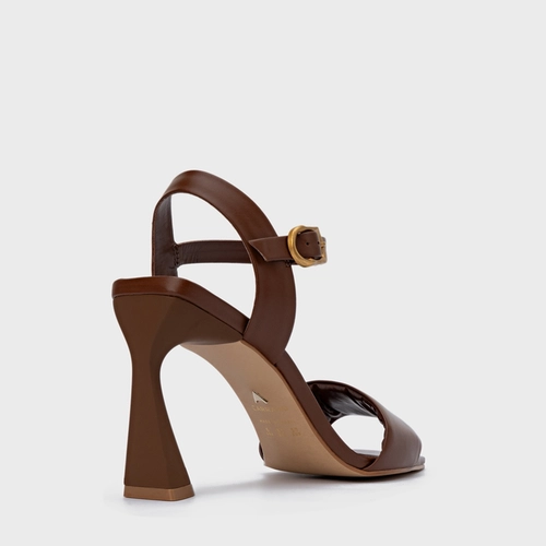 Sandália Everyday Salto Allure Couro Marrom Walnut