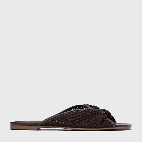 Rasteira Knit Twist Marrom Ganache