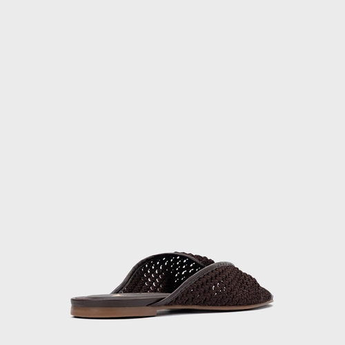 Rasteira Knit Twist Marrom Ganache