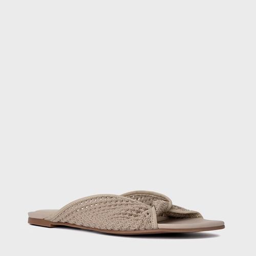 Rasteira Knit Twist Bege Oatmeal