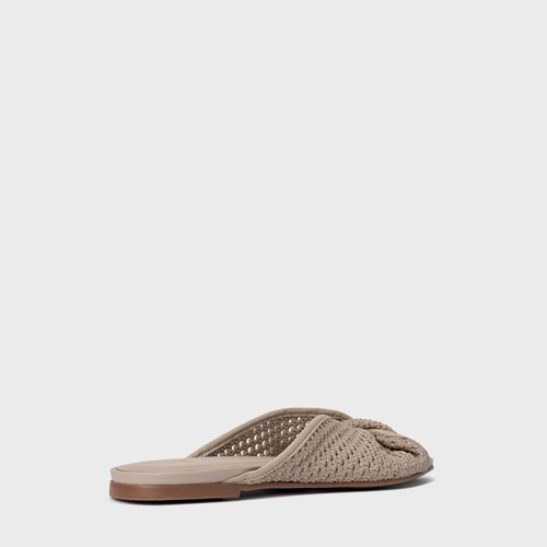 Rasteira Knit Twist Bege Oatmeal