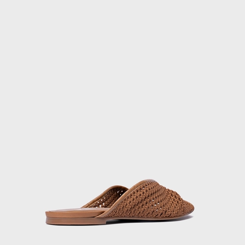 Rasteira Knit Twist Marrom Saddle
