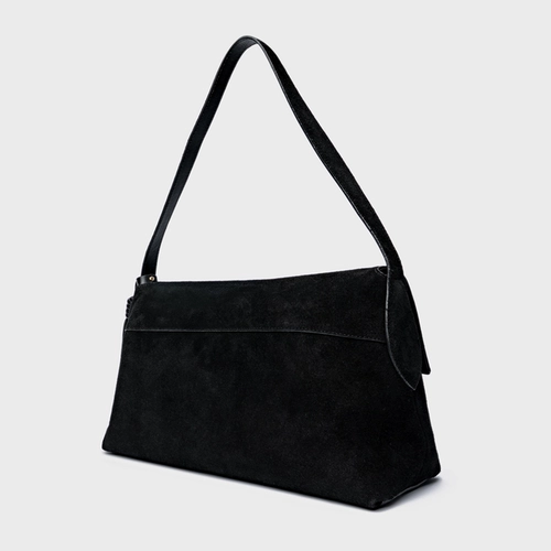 Bolsa Tote Belinda Média Couro Suede Preto