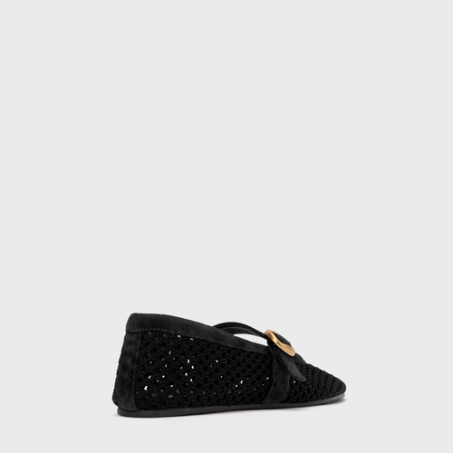Sapatilha Knit Couro Suede Preto