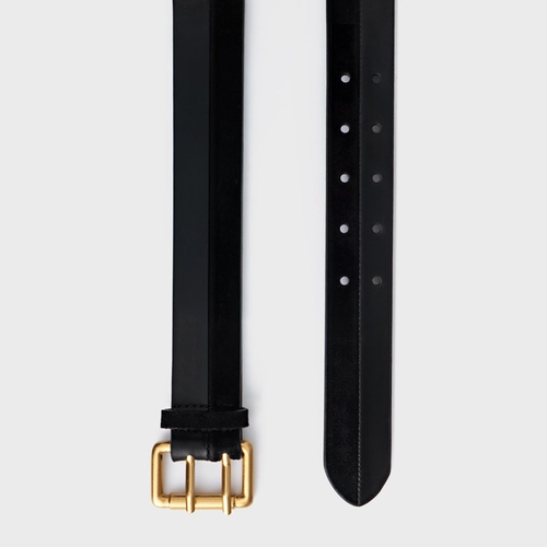 Cinto Duo Grosso Couro e Suede Preto