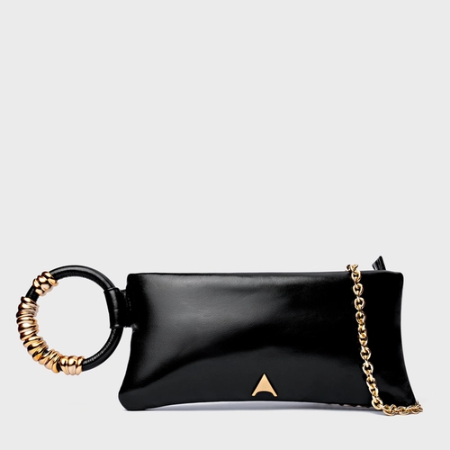 Bolsa Clutch Ivy Pequena Couro Preto