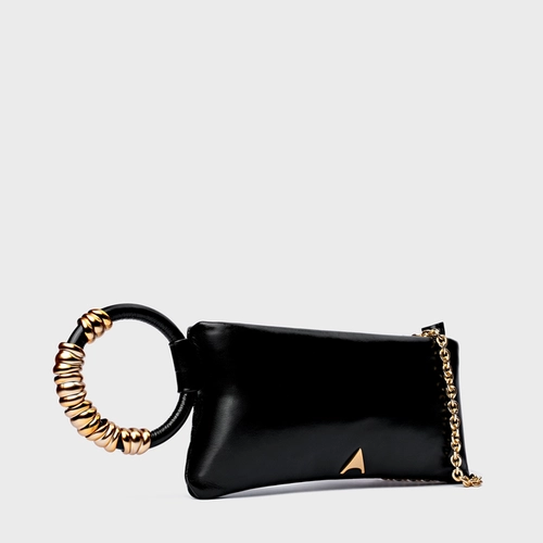 Bolsa Clutch Ivy Pequena Couro Preto