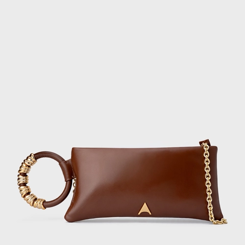 Bolsa Clutch Ivy Pequena Couro Marrom Walnut