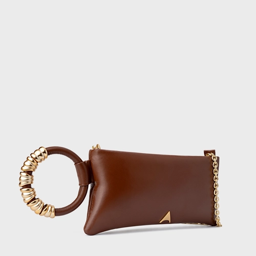 Bolsa Clutch Ivy Pequena Couro Marrom Walnut