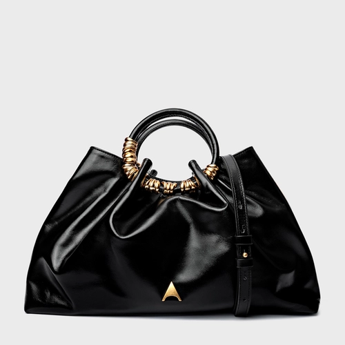 Bolsa Tote Ivy Média Couro Preto