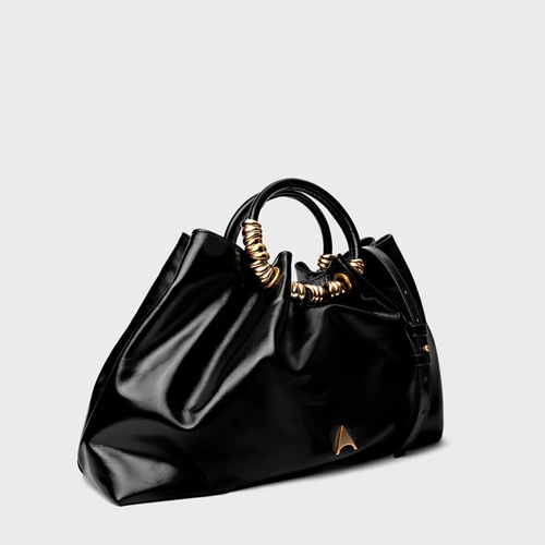 Bolsa Tote Ivy Média Couro Preto