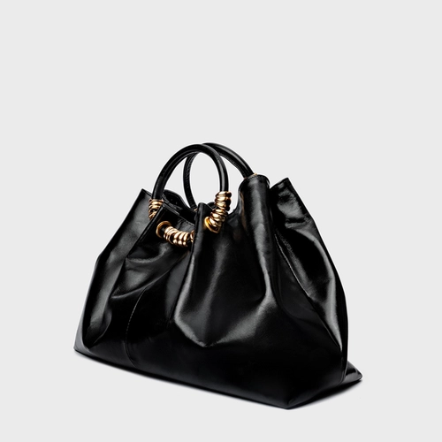 Bolsa Tote Ivy Média Couro Preto