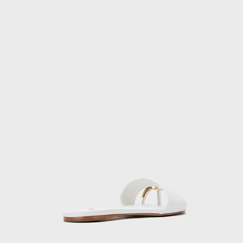Rasteira Soleil Couro Branco Blanc