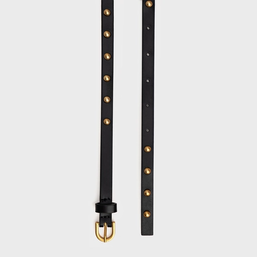 Cinto Folk Mini Balls Couro Preto