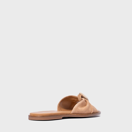 Rasteira Desert Stone Couro Suede Marrom Cookie
