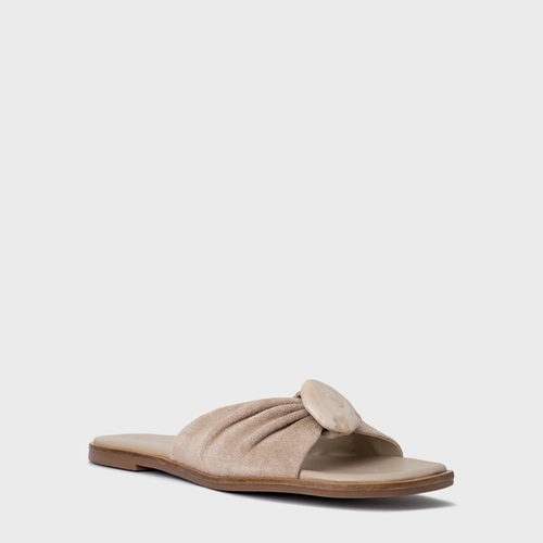 Rasteira Desert Stone Couro Suede Bege Oatmeal