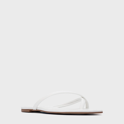 Rasteira Essential Couro Branco Blanc