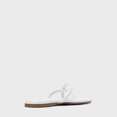 Rasteira Essential Couro Branco Blanc