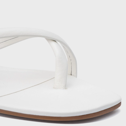 Rasteira Essential Couro Branco Blanc
