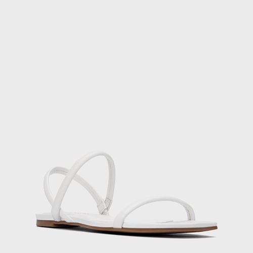 Sandália Rasteira Essential Couro Branco Blanc