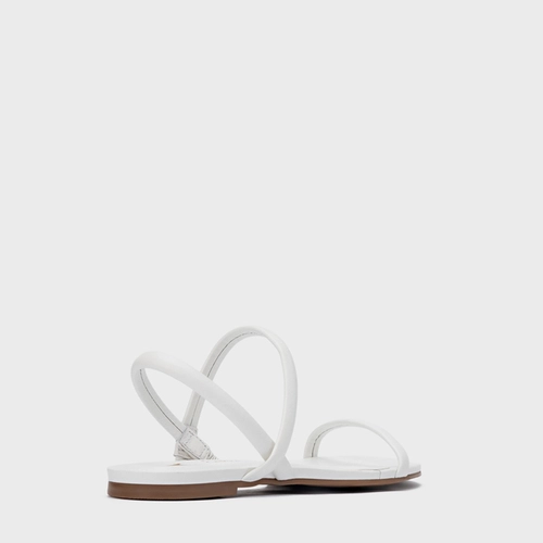 Sandália Rasteira Essential Couro Branco Blanc