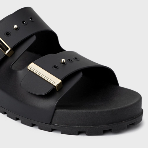 Rasteira Birken Metal Preto