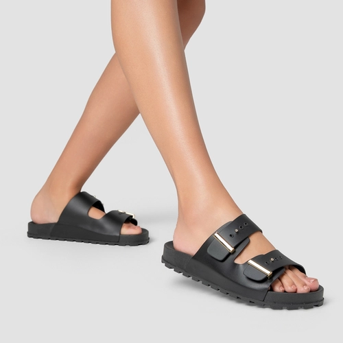 Rasteira Birken Metal Preto