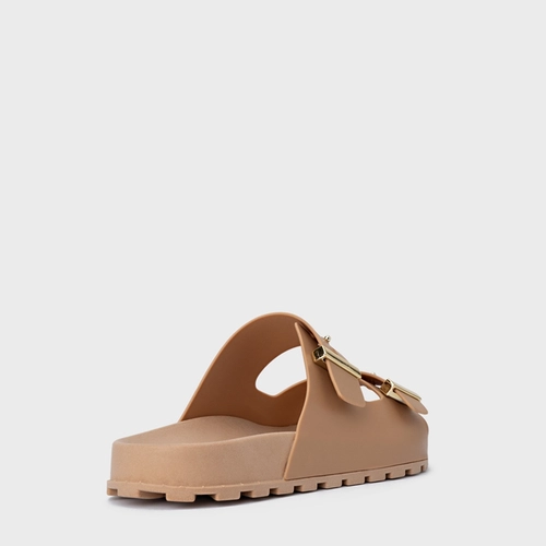 Rasteira Birken Metal Marrom Cookie