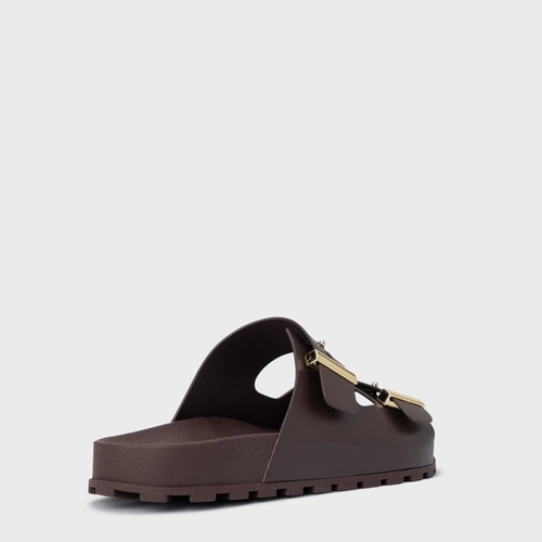 Rasteira Birken Metal Marrom Ganache