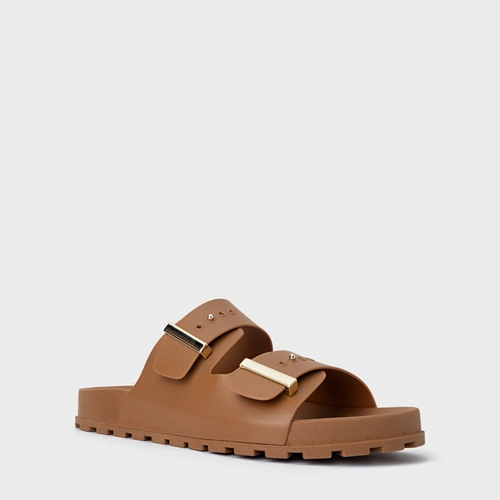 Rasteira Birken Metal Marrom Saddle