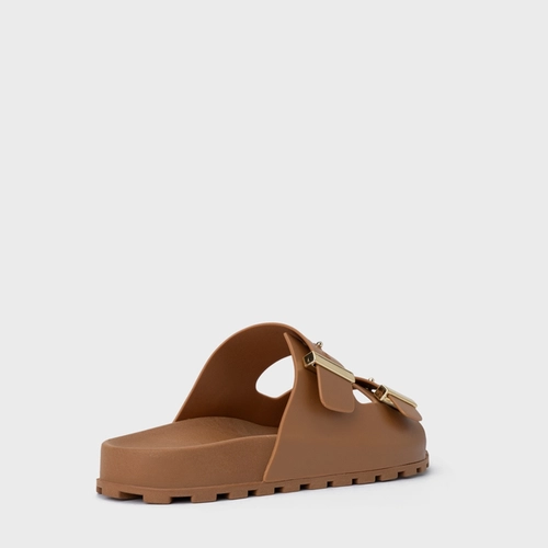 Rasteira Birken Metal Marrom Saddle